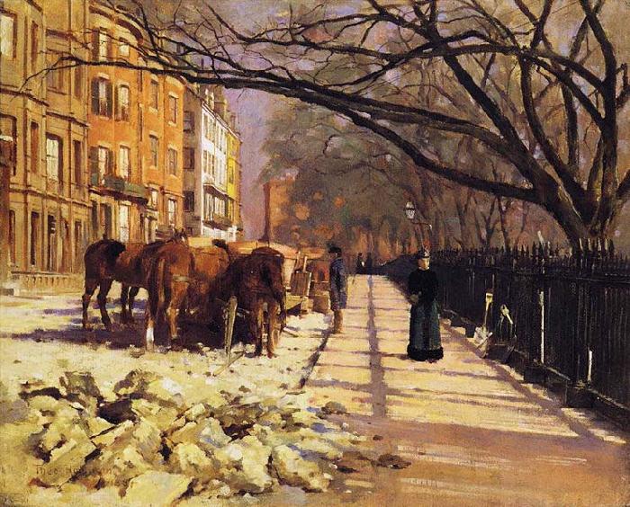 Theodore Robinson Beacon Street, Boston France oil painting art